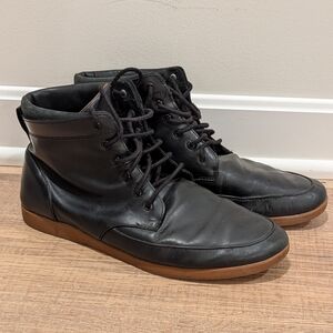 Clae Black Leather Chukka Boots